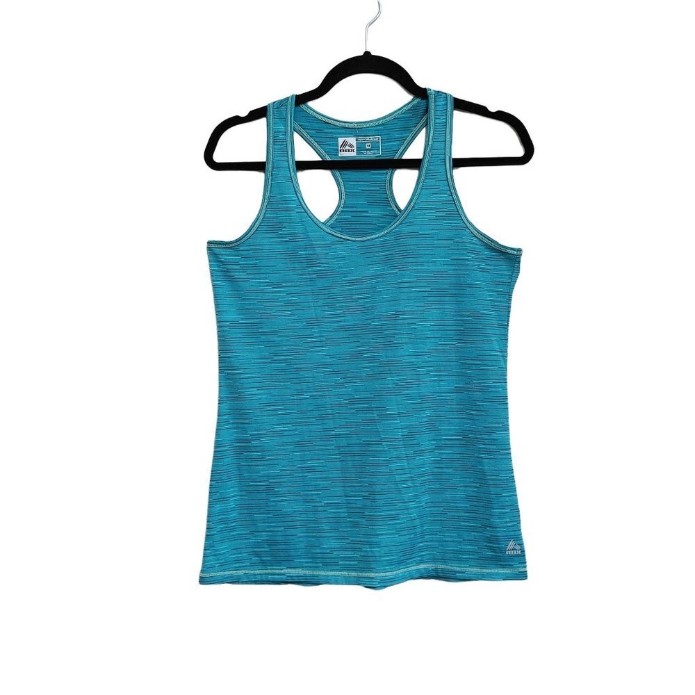 Reebok Performance Women's Racerback Tank Top Size Medium  Striped Workout Tank